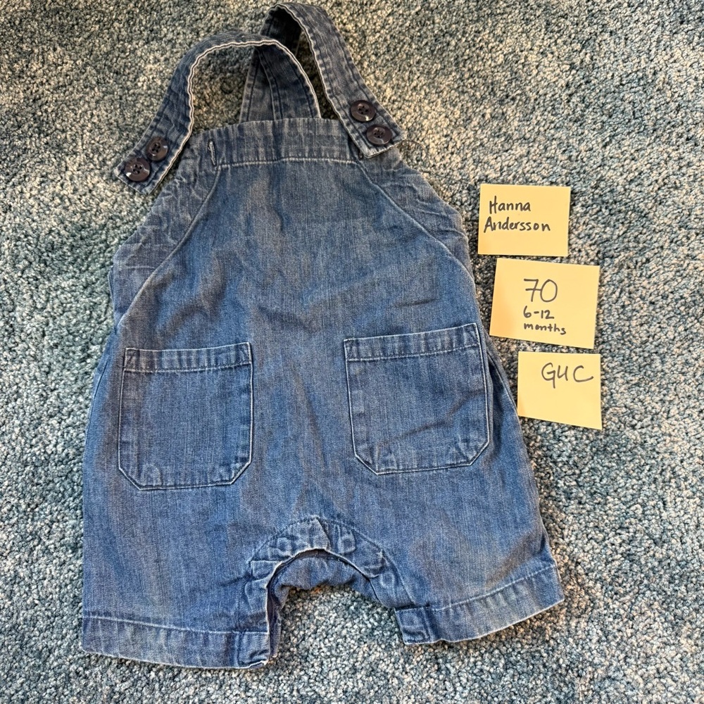 Hanna Andersson Denim Chambray Romper Jumpsuit - 70 - GUC